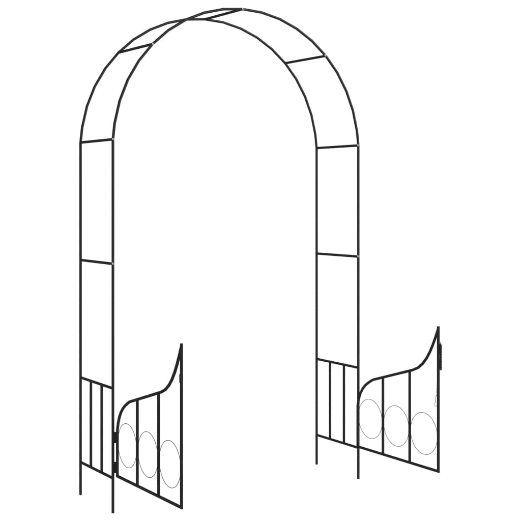 Arco da Giardino con Porta Nero 138x40x238 cm in Ferro | homemem39