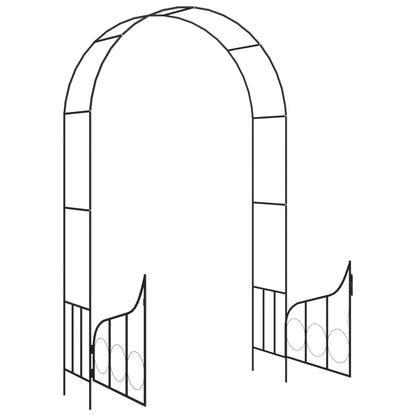 Arco da Giardino con Porta Nero 138x40x238 cm in Ferro | homemem39