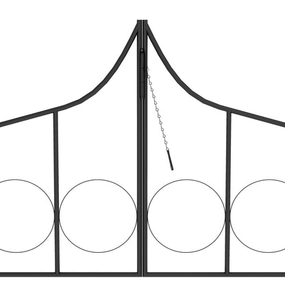 Arco da Giardino con Porta Nero 138x40x238 cm in Ferro | homemem39
