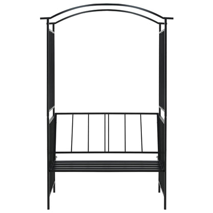 Arco da Giardino con Panca Nero 128x50x207 cm in Ferro | homemem39