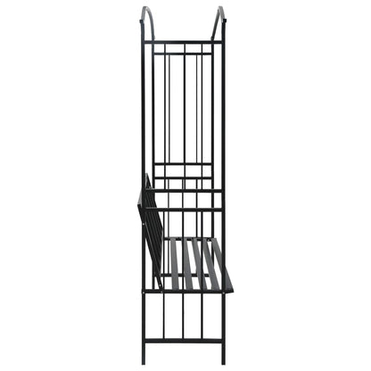 Arco da Giardino con Panca Nero 128x50x207 cm in Ferro | homemem39