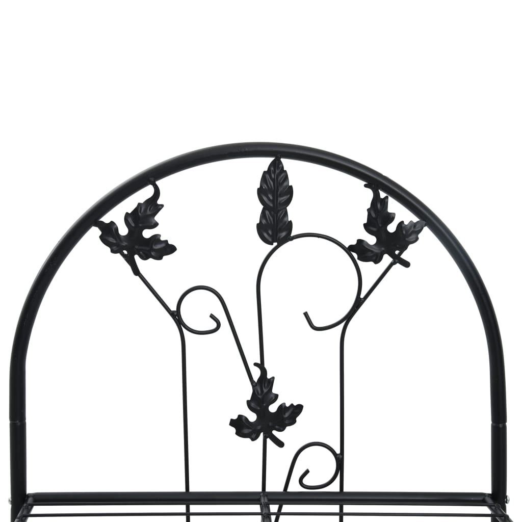Supporto per Piante a 3 Livelli Nero 52x28x128 cm in Ferro - homemem39