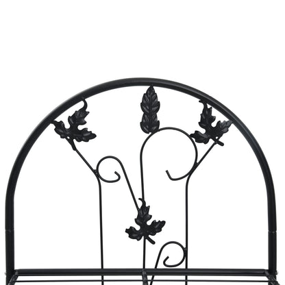 Supporto per Piante a 3 Livelli Nero 52x28x128 cm in Ferro - homemem39