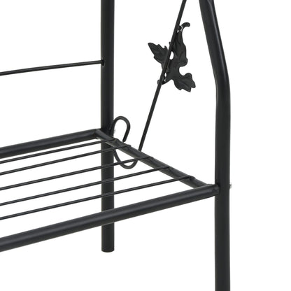 Supporto per Piante a 3 Livelli Nero 52x28x128 cm in Ferro - homemem39