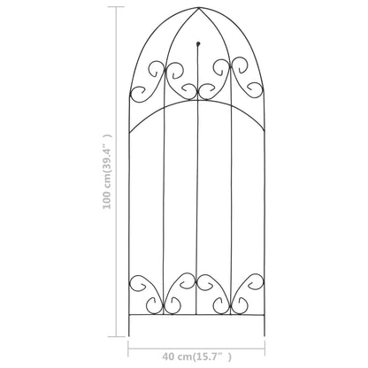 Supporti da Giardino per Piante 3 pz Neri 40x100 cm in Ferro | homemem39