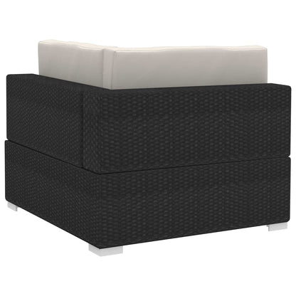 Set Divani da Giardino 3 pz con Cuscini in Polyrattan Nero - homemem39