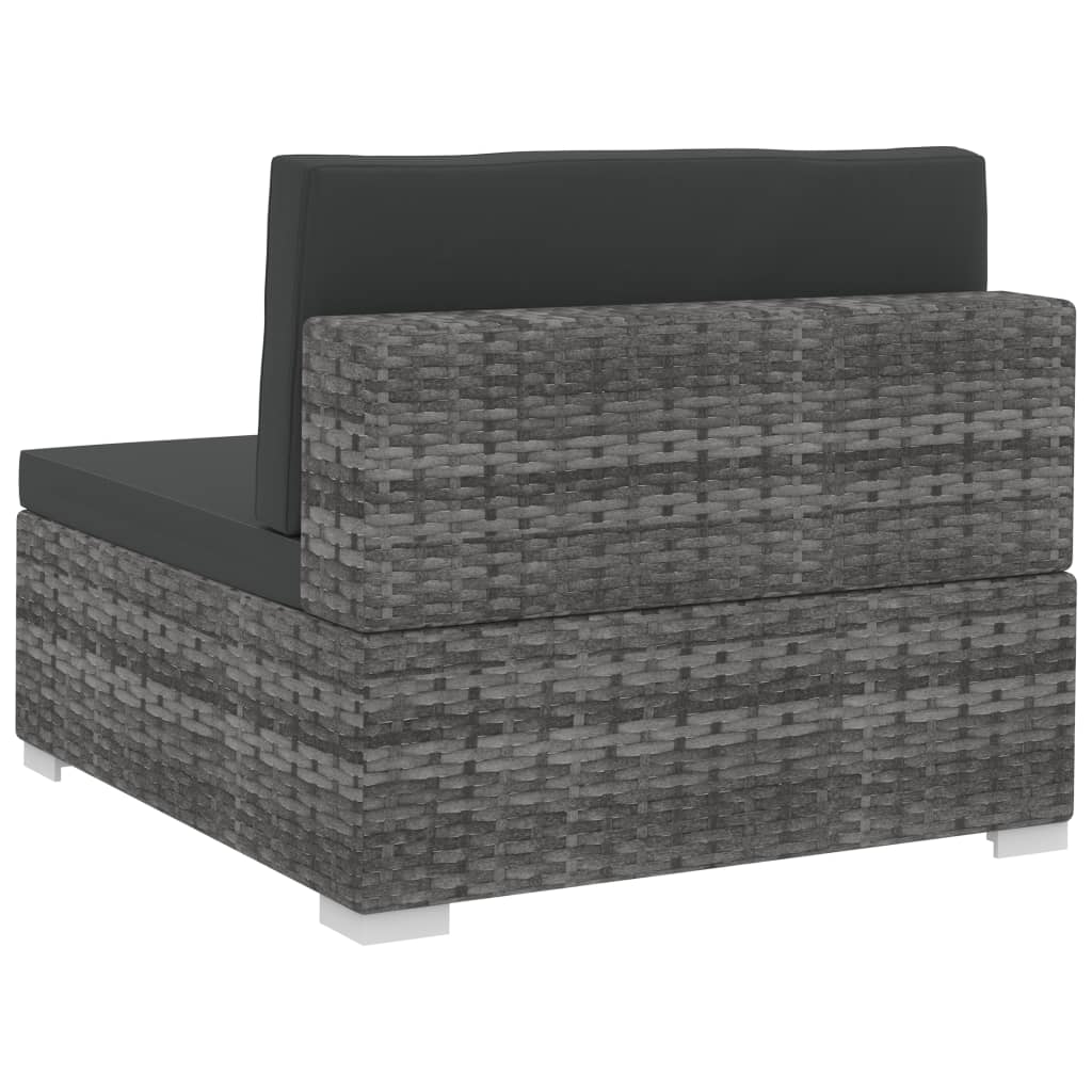 Set Divani da Giardino 4 pz con Cuscini in Polyrattan Grigio | homemem39