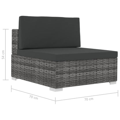 Set Divani da Giardino 4 pz con Cuscini in Polyrattan Grigio | homemem39