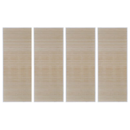 Tappeti Rettangolari in Bambù Naturale 4 pz 120x180 cm - homemem39
