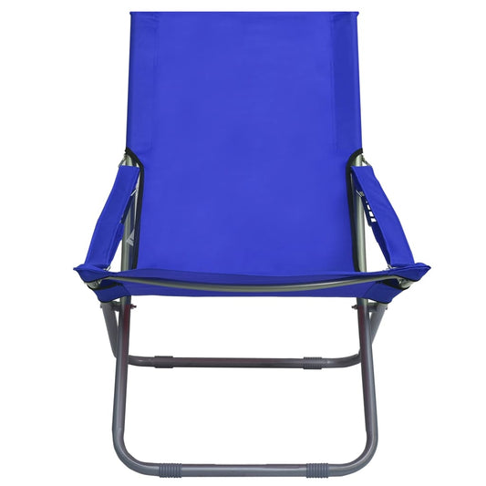 Sedie da Spiaggia Pieghevoli 2 pz in Tessuto Blu | homemem39