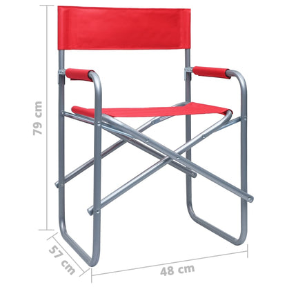 Sedie da Regista 2 pz in Acciaio Rosse | homemem39