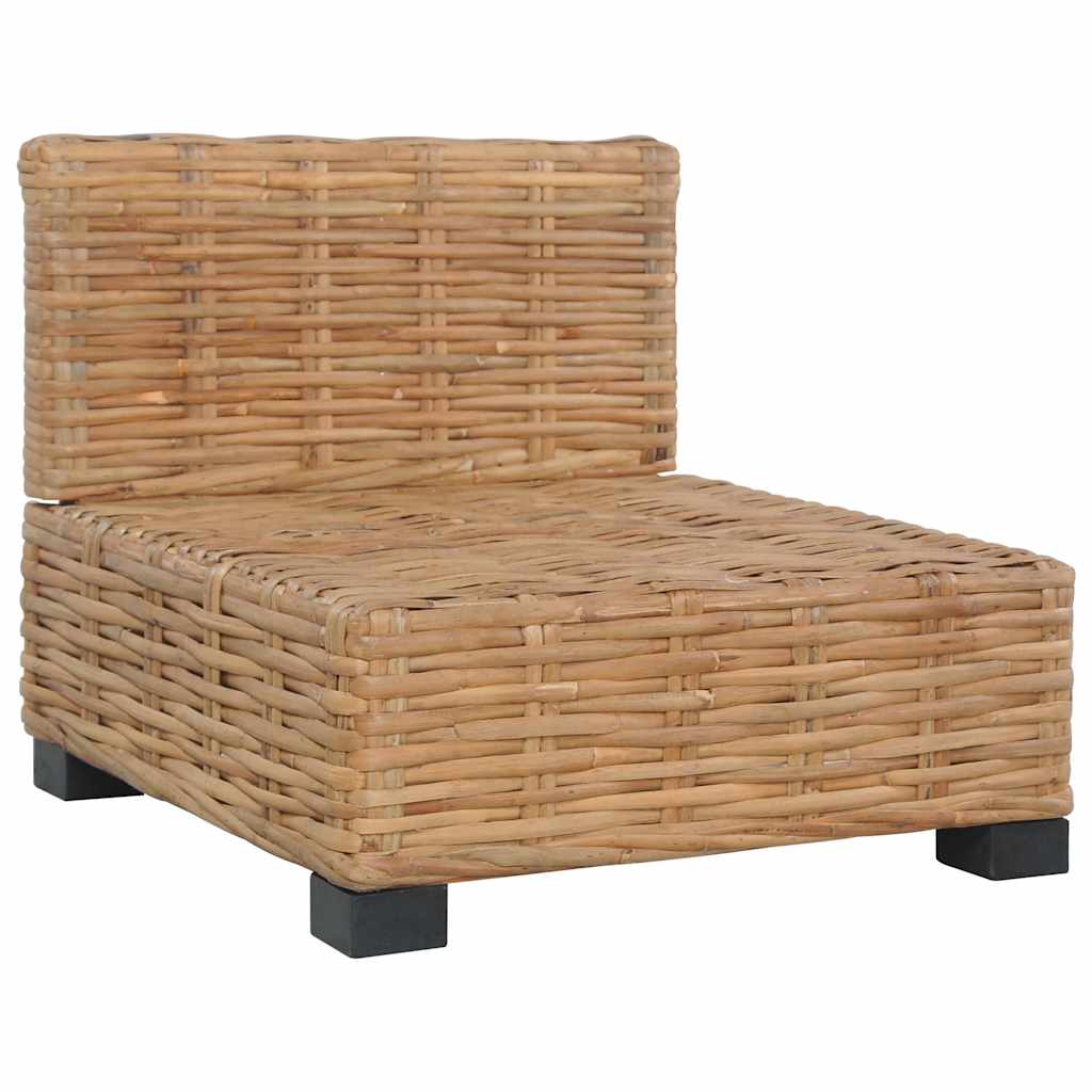 Divano Senza Braccioli con Cuscini in Rattan Naturale - homemem39