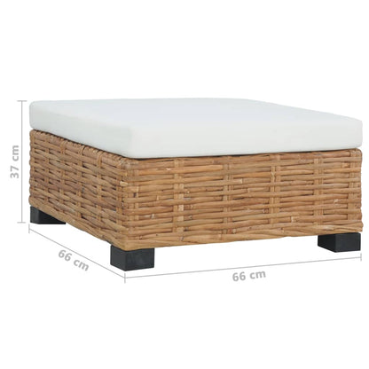 Poggiapiedi con Cuscino in Rattan Naturale - homemem39