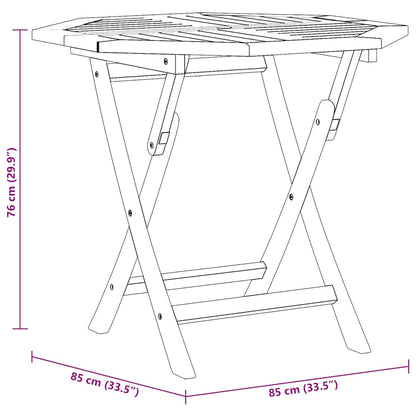Tavolo da Giardino Pieghevole 85x85x76cm Legno Massello di Teak - homemem39