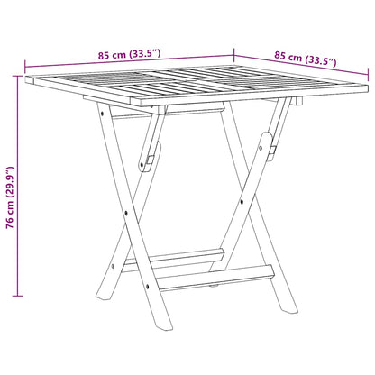 Tavolo da Giardino Pieghevole 85x85x76cm Legno Massello di Teak | homemem39