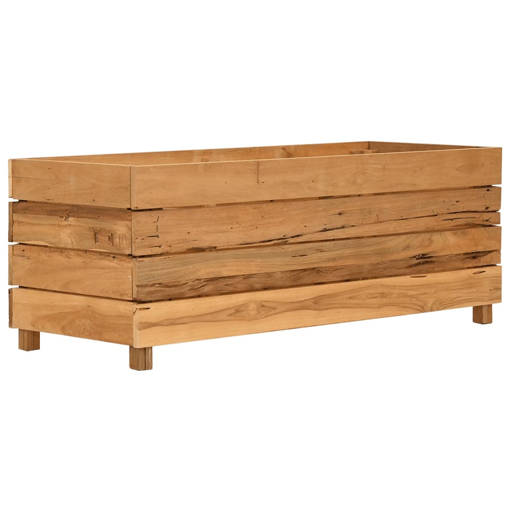 Letto Rialzato 100x40x38 cm Legno di Teak di Recupero e Acciaio - homemem39