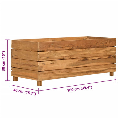 Letto Rialzato 100x40x38 cm Legno di Teak di Recupero e Acciaio - homemem39