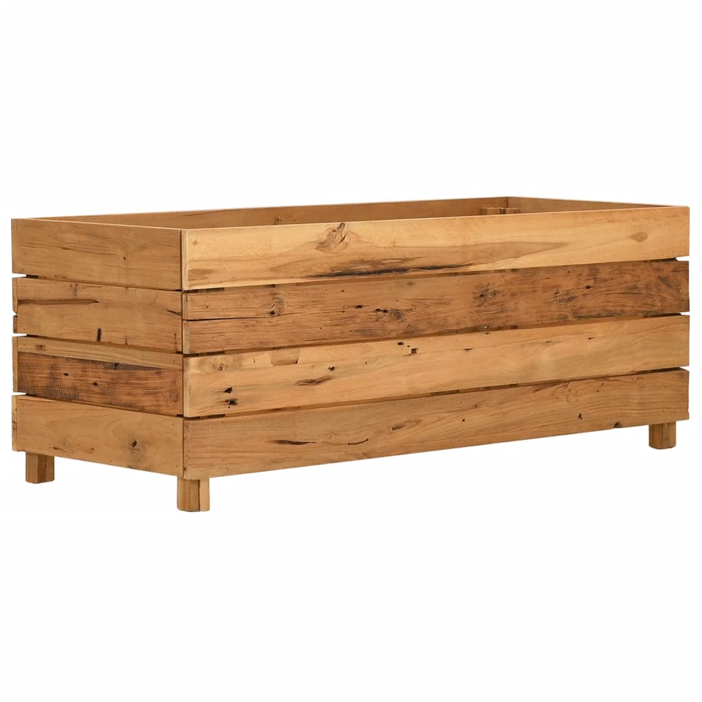 Letto Rialzato 100x40x38 cm Legno di Teak di Recupero e Acciaio - homemem39
