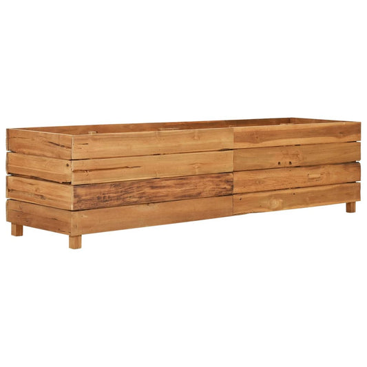 Letto Rialzato 150x40x38 cm Legno di Teak di Recupero e Acciaio - homemem39
