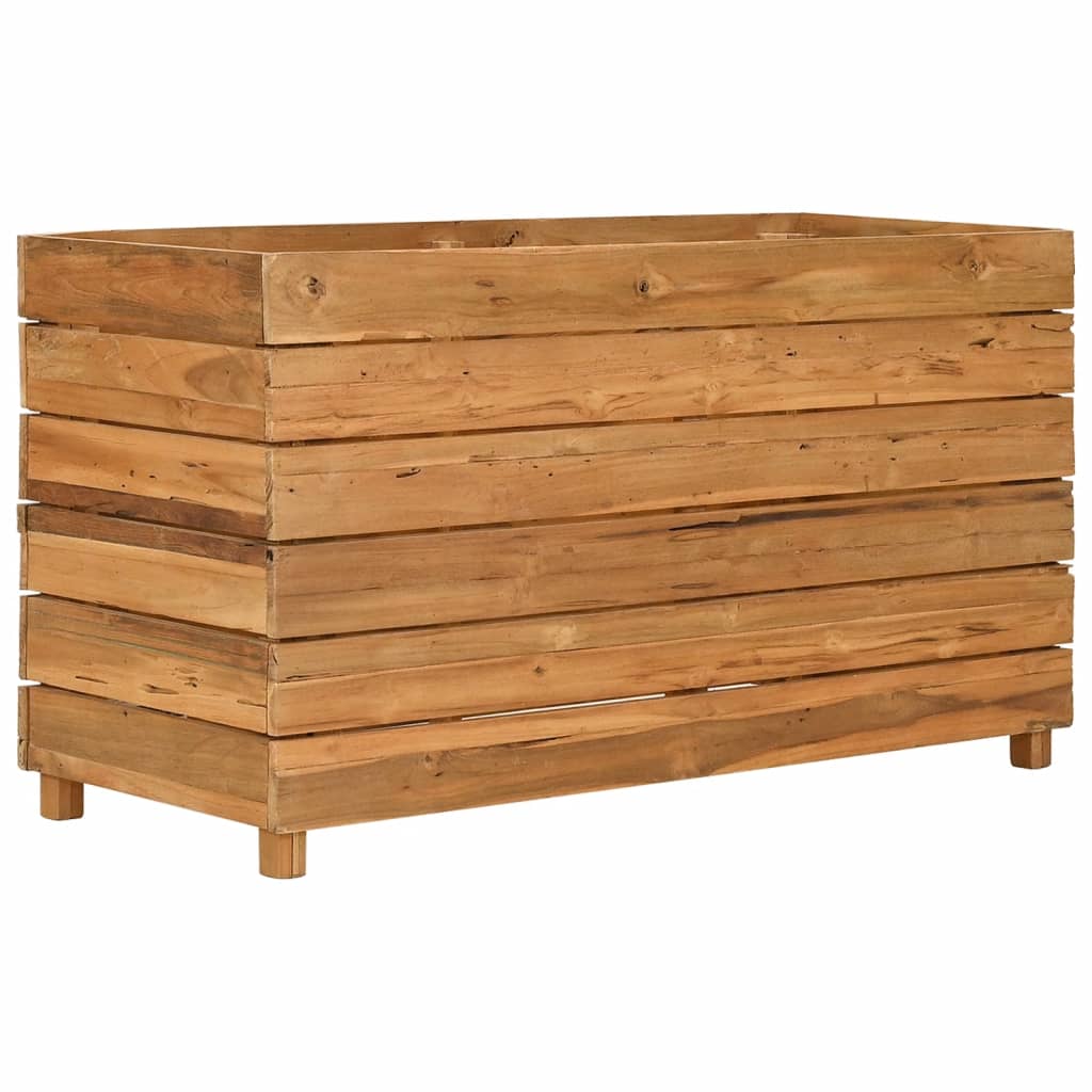 Letto Rialzato 100x40x55 cm Legno di Teak di Recupero e Acciaio - homemem39