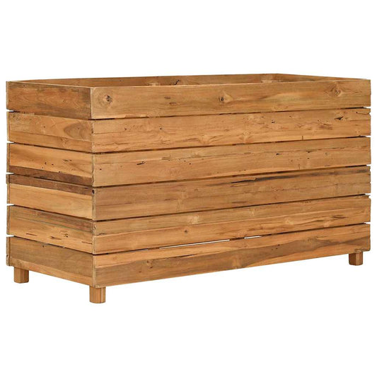 Letto Rialzato 100x40x55 cm Legno di Teak di Recupero e Acciaio