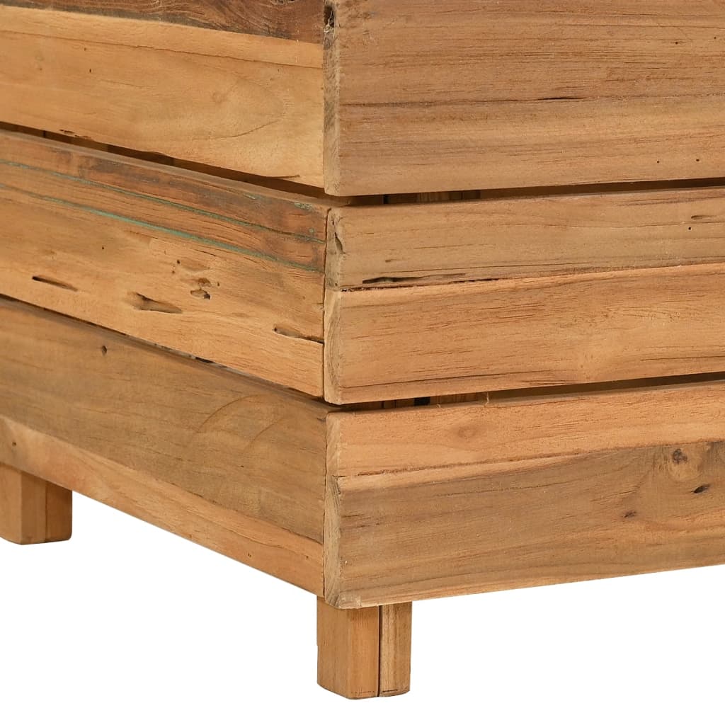Letto Rialzato 100x40x55 cm Legno di Teak di Recupero e Acciaio - homemem39