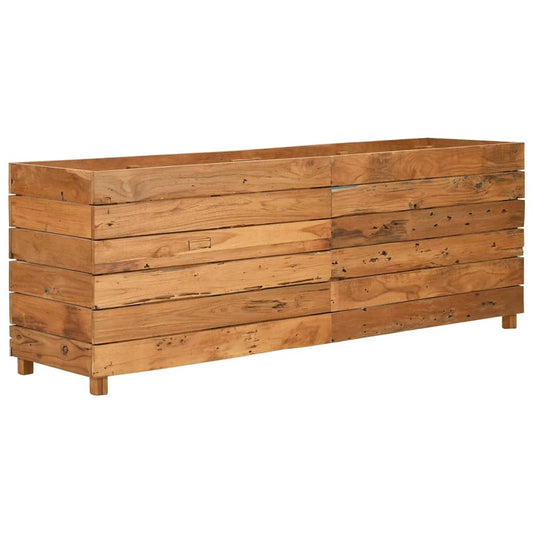 Letto Rialzato 150x40x55 cm Legno di Teak di Recupero e Acciaio - homemem39
