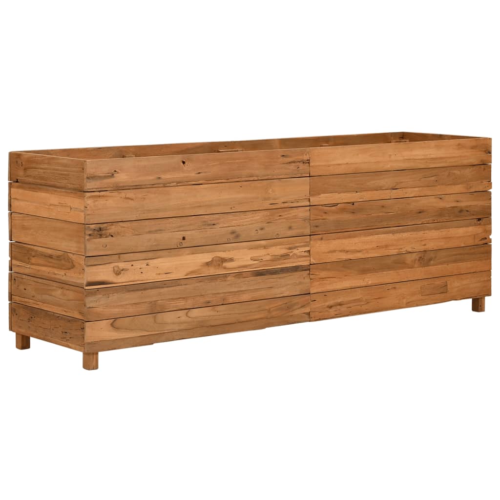 Letto Rialzato 150x40x55 cm Legno di Teak di Recupero e Acciaio - homemem39