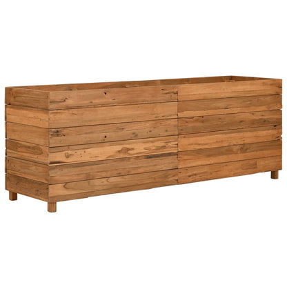 Letto Rialzato 150x40x55 cm Legno di Teak di Recupero e Acciaio - homemem39