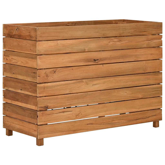 Letto Rialzato 100x40x72 cm Legno di Teak di Recupero e Acciaio
