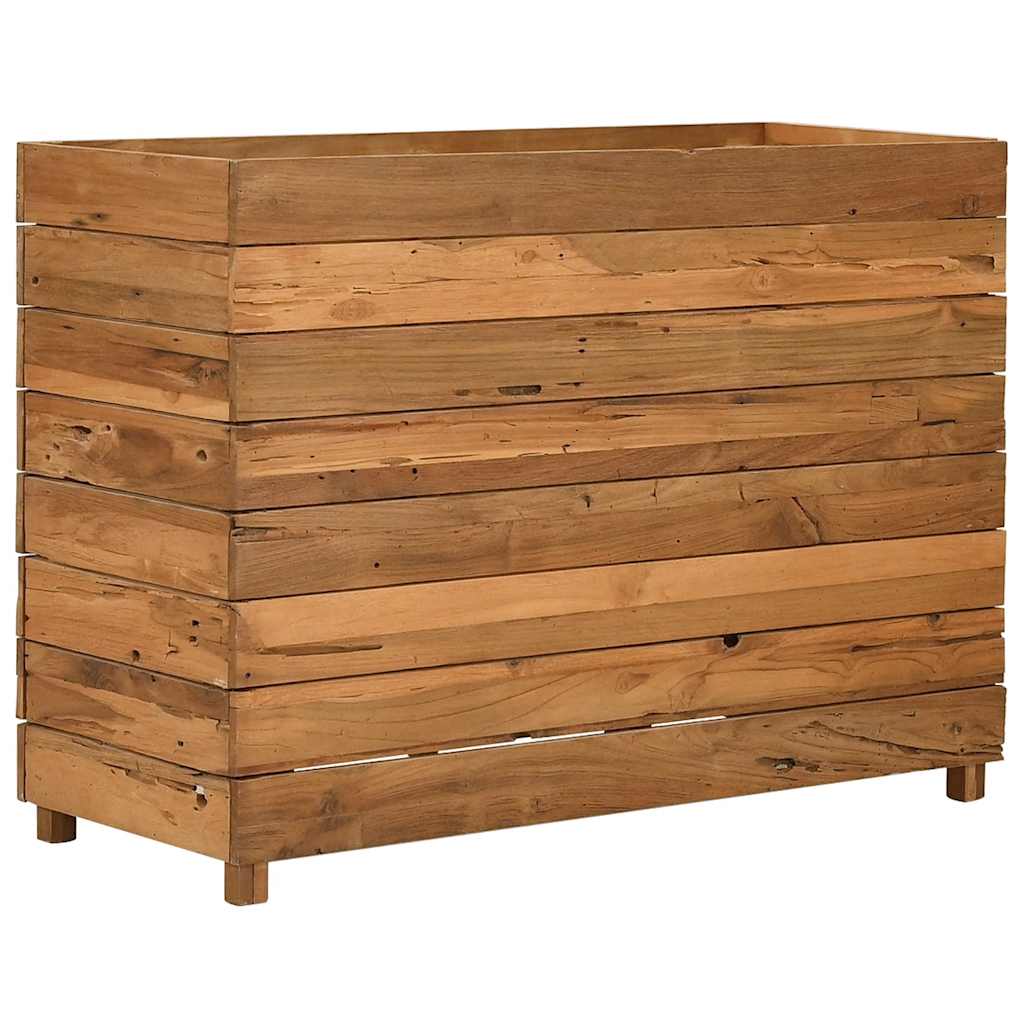 Letto Rialzato 100x40x72 cm Legno di Teak di Recupero e Acciaio - homemem39