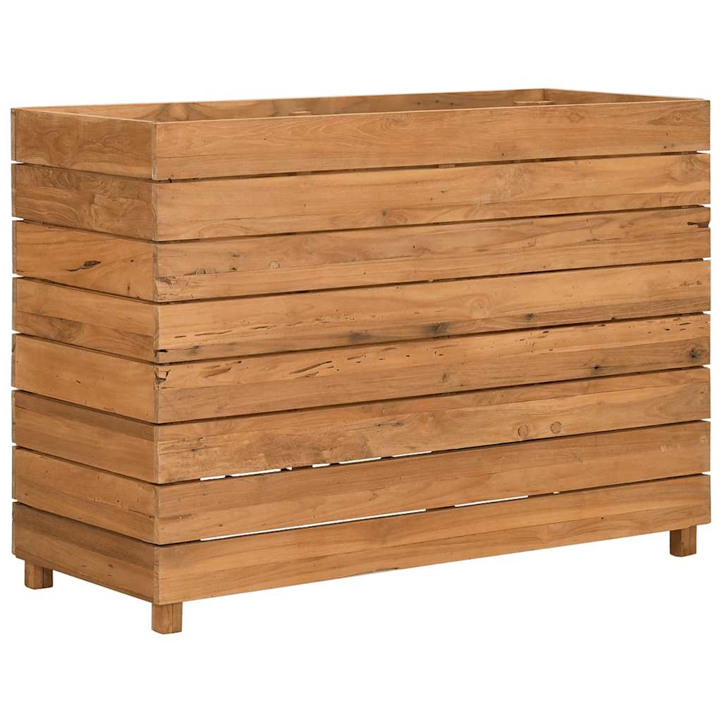 Letto Rialzato 100x40x72 cm Legno di Teak di Recupero e Acciaio - homemem39