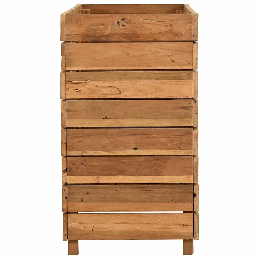 Letto Rialzato 100x40x72 cm Legno di Teak di Recupero e Acciaio - homemem39