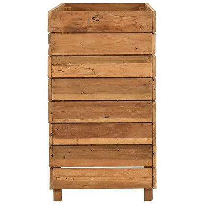 Letto Rialzato 100x40x72 cm Legno di Teak di Recupero e Acciaio - homemem39