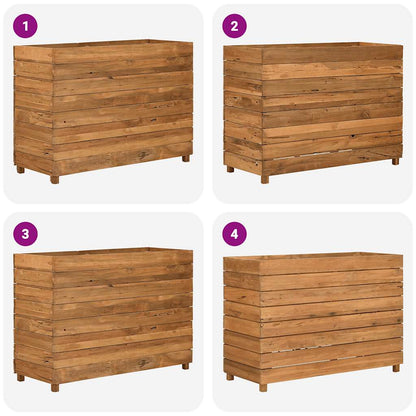 Letto Rialzato 100x40x72 cm Legno di Teak di Recupero e Acciaio - homemem39