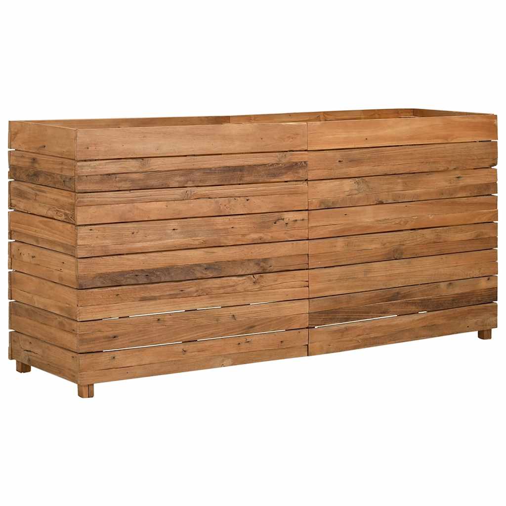 Letto Rialzato 150x40x72 cm Legno di Teak di Recupero e Acciaio - homemem39