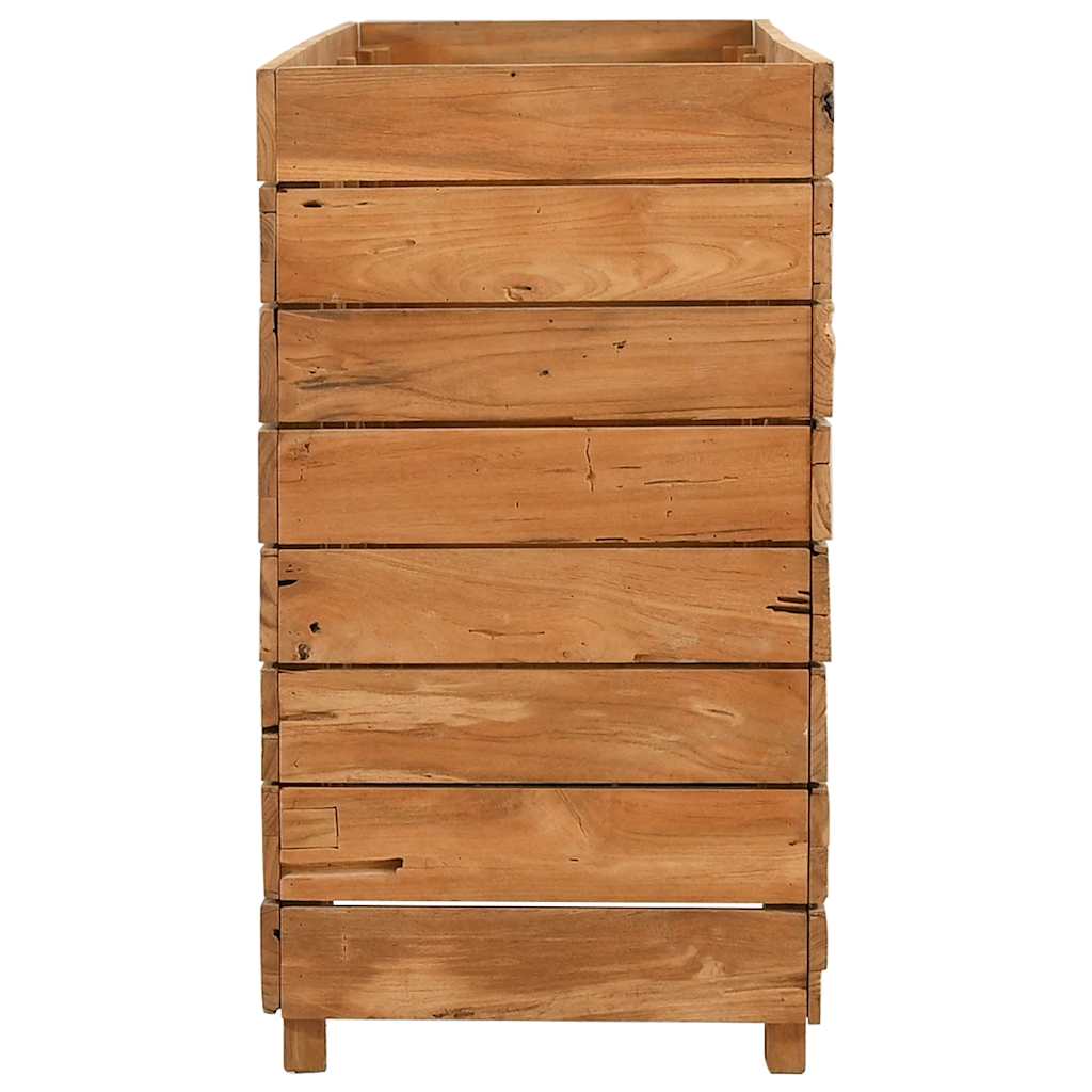 Letto Rialzato 150x40x72 cm Legno di Teak di Recupero e Acciaio - homemem39