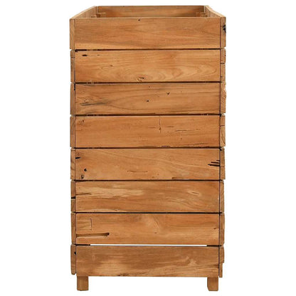 Letto Rialzato 150x40x72 cm Legno di Teak di Recupero e Acciaio