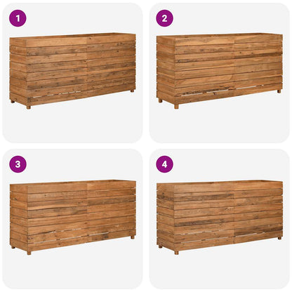Letto Rialzato 150x40x72 cm Legno di Teak di Recupero e Acciaio - homemem39