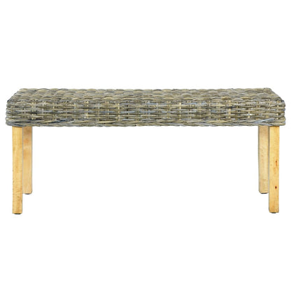 Panca 110 cm in Rattan Naturale Kubu e Massello di Mogano