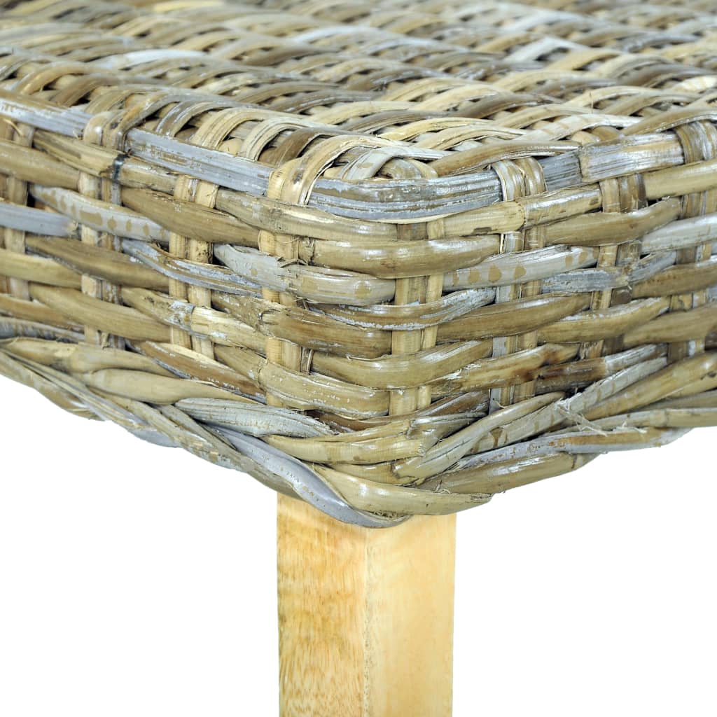 Panca 110 cm in Rattan Naturale Kubu e Massello di Mogano