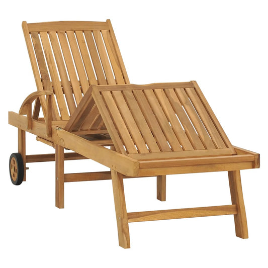 Lettino Prendisole con Tavolo in Legno Massello di Teak - homemem39