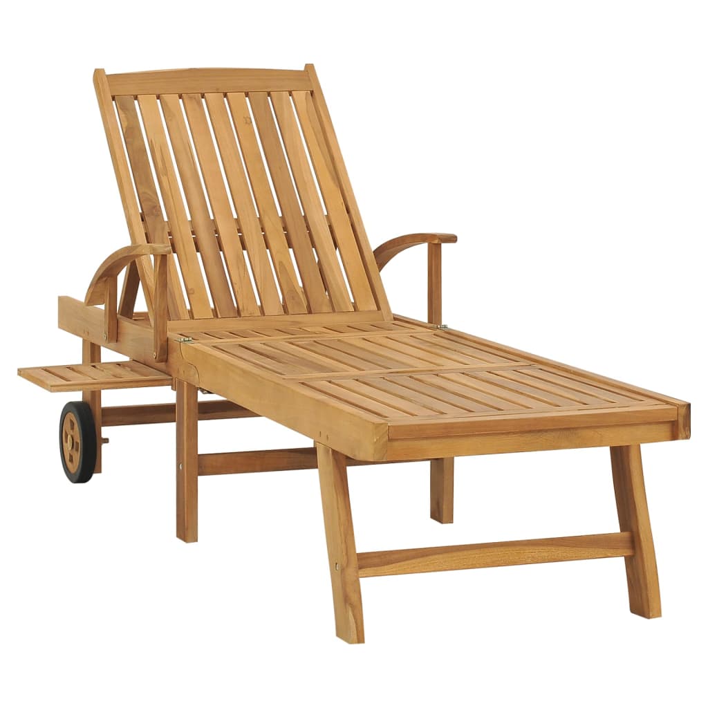 Lettino Prendisole con Tavolo in Legno Massello di Teak - homemem39