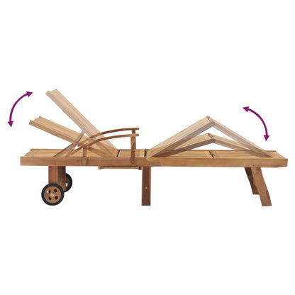 Lettino Prendisole con Tavolo in Legno Massello di Teak - homemem39