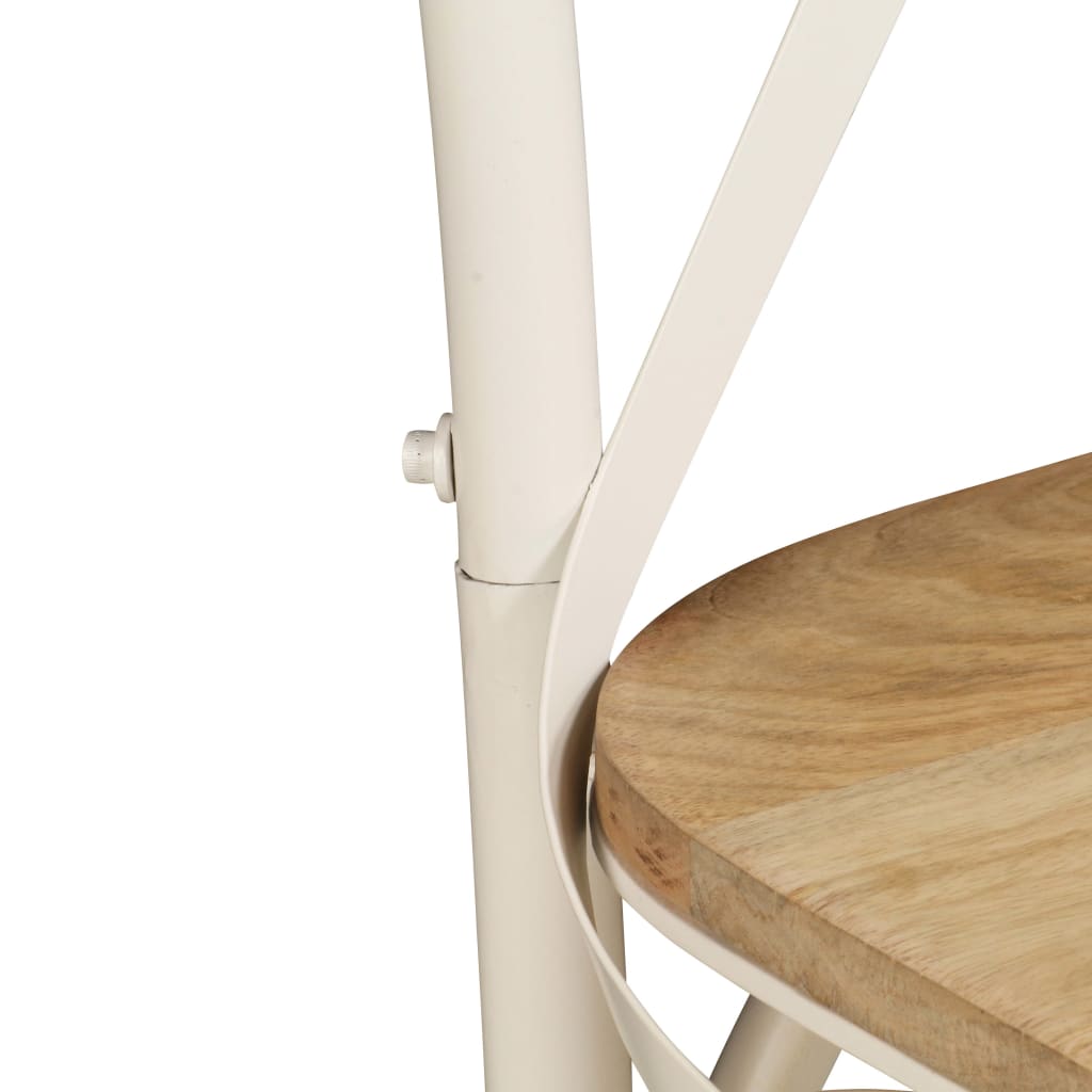 Sedie a Croce 4 pz Bianche Legno Massello di Mango | homemem39