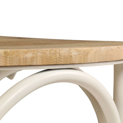 Sedie a Croce 4 pz Bianche Legno Massello di Mango | homemem39