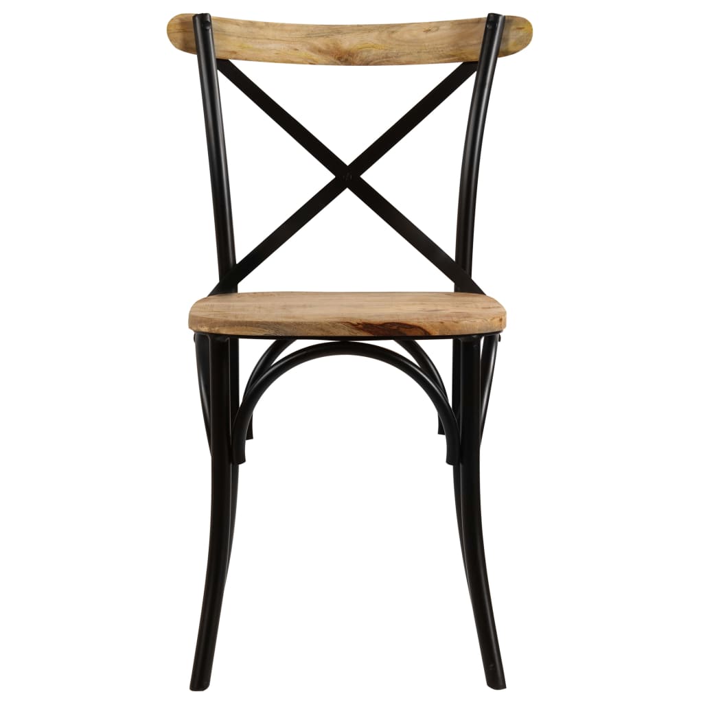 Sedie a Croce 4 pz Nere in Legno Massello di Mango | homemem39