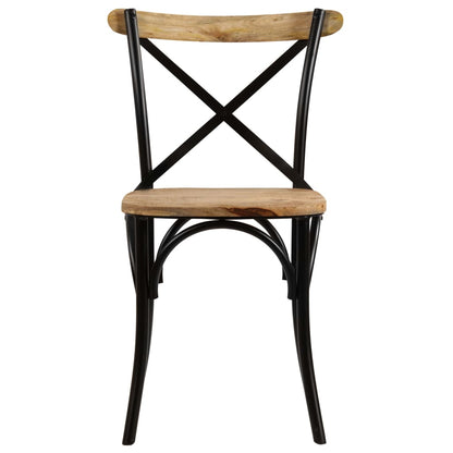 Sedie a Croce 4 pz Nere in Legno Massello di Mango | homemem39