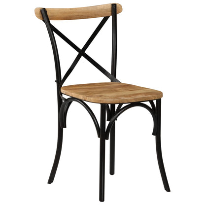 Sedie a Croce 6 pz Nere in Legno Massello di Mango | homemem39