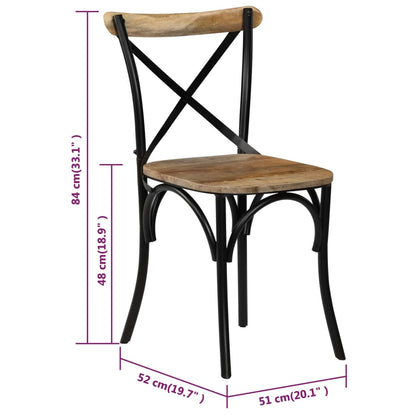 Sedie a Croce 6 pz Nere in Legno Massello di Mango | homemem39
